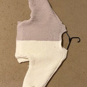 Altar'd State Gray and Cream Knit Sweater